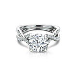 Twist Split Band Solitaire Engagement Ring 2ct Round Diamond 14k White Gold Over