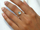 1ct Engagement Ring Pear Cut Blue Aquamarine Solitaire 14k Yellow Gold Finish