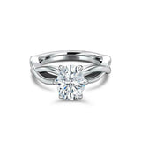 Split Band Solitaire Engagement Ring 1.5ct Oval Cut Diamond 14k WhiteGold Finish