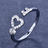 2ct Round Cut Diamond Engagement Ring 14k WhiteGold Finish Heart Key Open Design