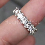 2.5ct Oval Simulated Diamond Full Eternity Wedding Band 14k White Gold Plated