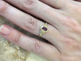 1.5ct Oval Purple Amethyst Antique Filigree Solitaire Ring 14k YellowGold Finish