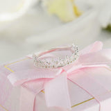 Elegant Princess Crown Tiara Engagement Ring 14k White Gold Finish