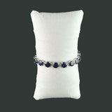 10ct Round Cut Blue Sapphire Elegant Tennis Bracelet 14k White Gold Finish