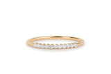 Prong Set Half Eternity Wedding Band 1ct Round Cut Diamond 14k Yellow Gold Over