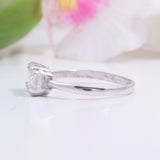 1ct Radiant Cut Diamond Solitaire Promise Engagement Ring 14k White Gold Finish