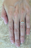 1.5ct Round Cut Diamond Engagement Ring Pear Accent Trilogy 14k Rose Gold Finish