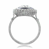 2.3ct Round Cut Diamond Engagement Ring 14k White Gold Finish Milgrain Art Deco