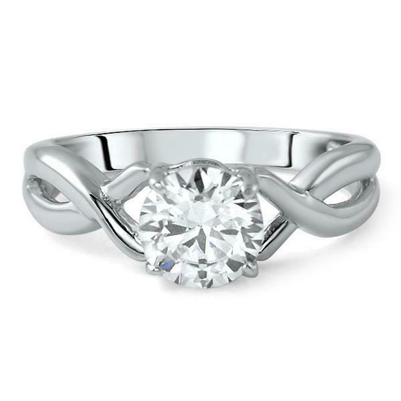 1.28ct Round Cut VVS1D Diamond Engagement Ring Split Shank 14k White Gold Finish