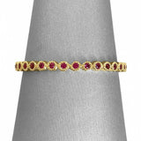 1.5Ct Round Cut Pink Ruby Vintage Eternity Wedding Band 14K Yellow Gold Finish