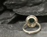 2ct Engagement Ring Oval Green Emerald Vintage Inspired Halo 14k White Gold Over