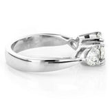 2Ct Round Cut Diamond Trilogy Engagement Ring 14K White Gold Finish Pear Accents