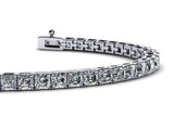 4ct Asscher Cut VVS1 Diamond Fancy Elegant Tennis Bracelet 14k White Gold Finish