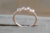 1.5ct Baguette Cut Diamond Cluster Minimalist Engagement Ring 14k Rose Gold Over