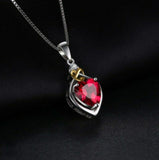 2ct Pink Ruby Pendant Heart Cut Twist Solitaire 14k White Gold Finish NO CHAIN