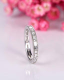 1ct Baguette Cut VVS1D Diamond Wedding Band Full Eternity 14k White Gold Finish