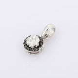 2ct Diamond Pendant Round Cut Cluster Halo 14k White Gold Finish NO CHAIN