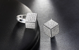 3ct Round Cut Diamond Square Shape for Women Drop Earrings 14k White Gold Finish