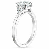 3ct Oval Cut Diamond Engagement Ring 14k White Gold Finish Solitaire with Accent