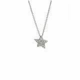 1ct Round Cut Diamond Trendy Star Design Pendant with Chain 14k WhiteGold Finish