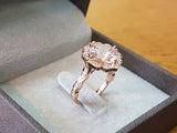 2ct Cushion Cut Peach Morganite Solitaire Engagement Ring 14k Rose Gold Finish