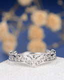 0.2ct Round Cut VVS1D Diamond Engagement Ring 14k White Gold Finish Unique Crown