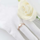 2.5ct Princess Diamond Engagement Ring Round Accents Solitaire 14k RoseGold Over