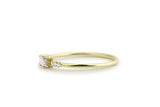 Thin Minimalist Engagement Ring 1ct Baguette Cut Diamond 14k Yellow Gold Finish