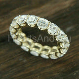 3ct Cushion Simulated Diamond Full Eternity Wedding Band 14k Yellow Gold Plated