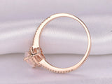 Heart Shape Morganite Engagement Ring 14k Rose Gold Finish Wedding Promise Women