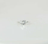 2ct Round Cut Diamond Engagement Ring 14k White Gold Finish Trilogy Solitaire