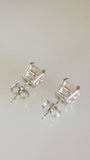 2.4ct Round Cut Morganite Classic Solitaire Stud Earrings 14k White Gold Finish