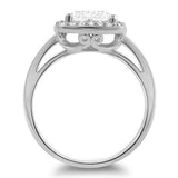 2.5ct Cushion Cut Diamond Engagement Ring Halo Solitaire 14k White Gold Finish