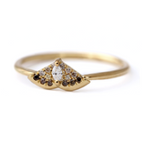 0.2ct Marquise Cut Diamond Engagement Ring 14k Yellow Gold Finish Moth Butterfly