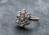 2.6ct Engagement Ring Round Cut Diamond Cluster Floral 14k White Gold Finish