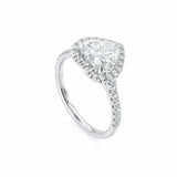 2.2ct Heart Diamond Engagement Ring Halo 14k White Gold Finish with Round Accent