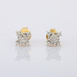 0.75ct Stud Earrings Round Cut Diamond Petite Design 14k Yellow Gold Finish