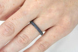 2ct Round Cut Blue Sapphire Three Row Eternity Wedding Band 14k WhiteGold Finish