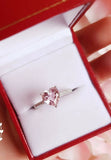 2ct Heart Cut Peach Morganite Engagement Ring 14k White Gold Finish Heart Shaped