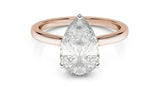 Solitaire Women Engagement Ring 1.5ct Pear Cut VVS1 Diamond 14k Rose Gold Finish