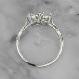 3Ct Oval Cut Diamond Solitaire with Accent Engagement Ring 14K White Gold Finish