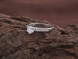 1.5ct Engagement Ring Round Cut Diamond Bridal Set Design 14k White Gold Finish