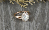 1.7ct Oval Cut VVS1D Diamond Engagement Ring 14k Rose Gold Finish Halo Solitaire