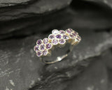 2.6ct Engagement Ring Round Cut Purple Amethyst Floral Design 14k WhiteGold Over