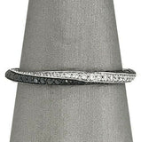 2Ct Round Cut Black Diamond Twisted Wedding Band Ring 14K White Gold Finish