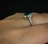 1ct Pear Green Emerald Solitaire with Accents Engagement Ring 14k WhiteGold Over