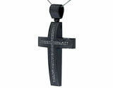 1.14ct Round Cut Black Diamond Pendant Jesus Cross 14k WhiteGold Finish NO CHAIN