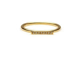 Thin Minimalist Engagement Ring 0.3ct Round Cut Diamond 14k Yellow Gold Finish