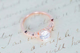 1.55ct Round Cut Diamond Engagement Ring Milgrain Vintage 14k Rose Gold Finish