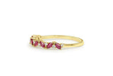 1ct Marquise Cut Pink Ruby Half Eternity Wedding Band Ring 14k YellowGold Finish